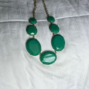 Deep ocean green statement necklace with adjustable strap